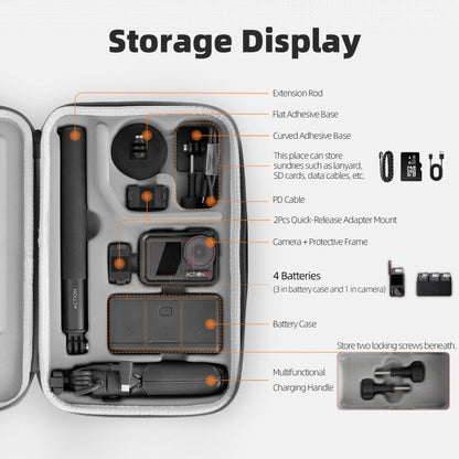 Estuche de transporte portátil y bolsa de aventura para DJI Osmo Action 5 (naranja) — imagen 4