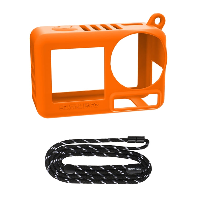 Funda protectora de silicona para cámara Pro Sunnylife, resistente a arañazos y con cordón para DJI Osmo Action 5 (naranja)