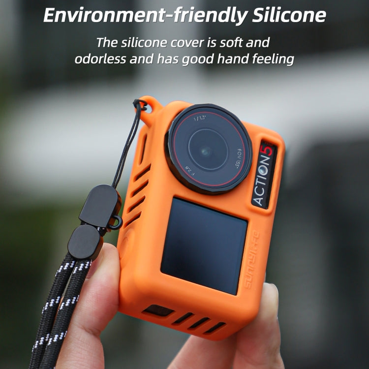 Funda protectora de silicona para cámara Pro Sunnylife, resistente a arañazos y con cordón para DJI Osmo Action 5 (negra) —…