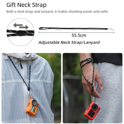 Funda protectora de silicona para cámara Pro Sunnylife, resistente a rayones y con cordón para DJI Osmo Action 5 (roja) — im…