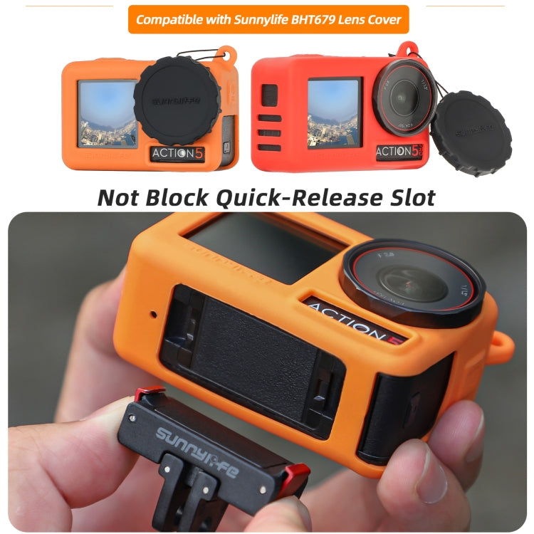 Funda protectora de silicona para cámara Pro Sunnylife, resistente a arañazos y con cordón para DJI Osmo Action 5 (naranja)…