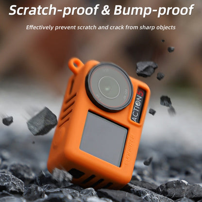 Funda protectora de silicona para cámara Pro Sunnylife, resistente a arañazos y con cordón para DJI Osmo Action 5 (naranja)…