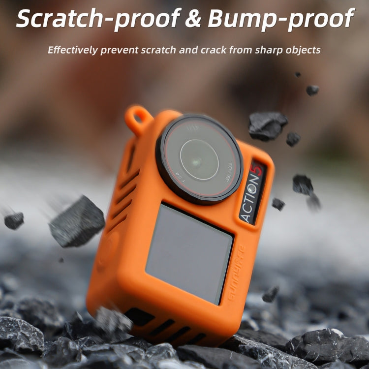 Funda protectora de silicona para cámara Pro Sunnylife, resistente a rayones y con cordón para DJI Osmo Action 5 (roja) — im…