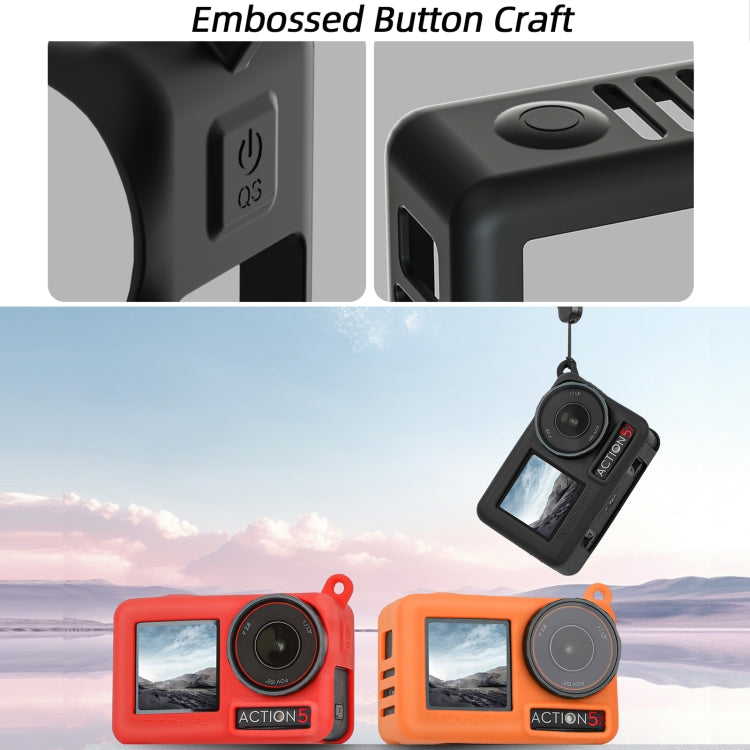 Funda protectora de silicona para cámara Pro Sunnylife, resistente a rayones y con cordón para DJI Osmo Action 5 (roja) — im…