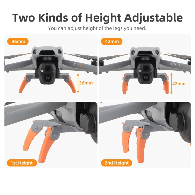 Soporte Extensiones de tren de aterrizaje, patas de para engranajes de araña elevados para DJI Air 3S (naranja) — imagen 6
