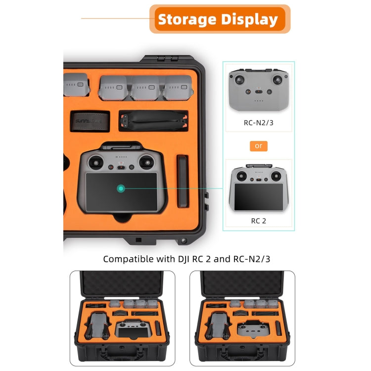 Estuche de seguridad, de gran capacidad, resistente al agua y a los golpes, rígido, para viajes para DJI Air 3S (negro) — im…