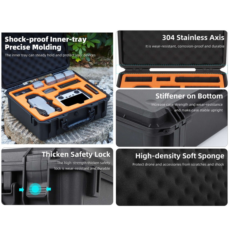 Estuche de seguridad, de gran capacidad, resistente al agua y a los golpes, rígido, para viajes para DJI Air 3S (negro) — im…
