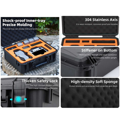 Estuche de seguridad, de gran capacidad, resistente al agua y a los golpes, rígido, para viajes para DJI Air 3S (negro) — im…