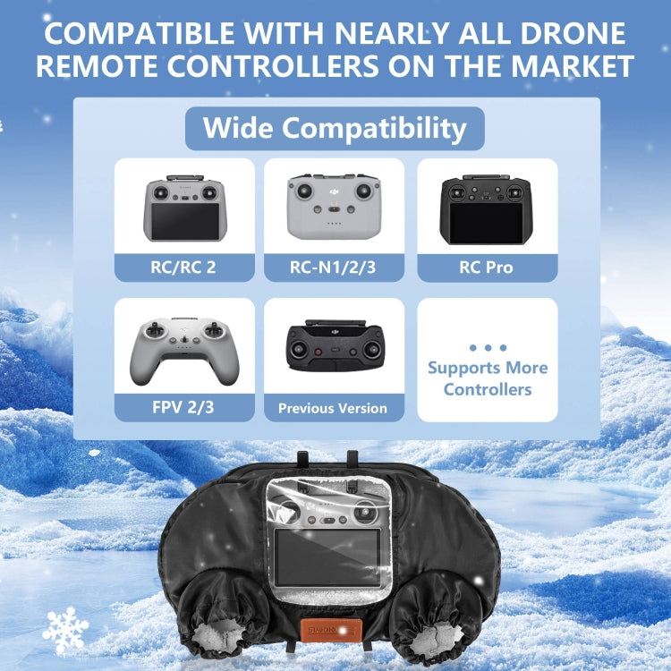 Guantes de invierno abrigados con control remoto Universal para drones STARTRC (negros) — imagen 4