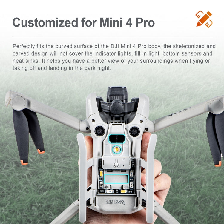 Soporte de entrenamiento STARTRC para tren de aterrizaje elevado plegable con luz LED para DJI Mini 4 Pro (gris) — imagen 5
