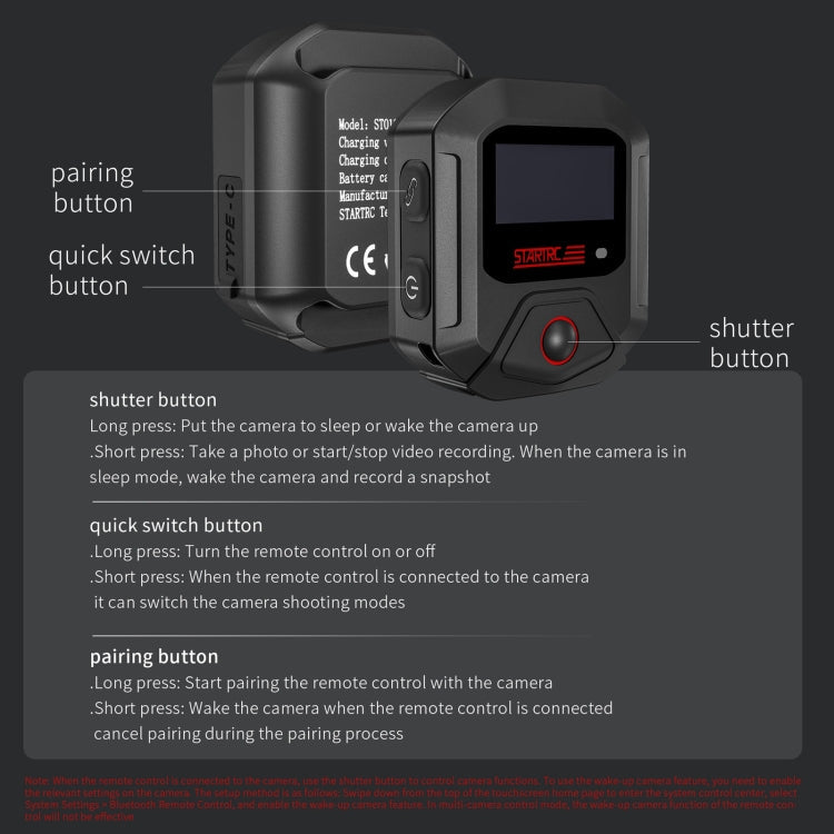 Control remoto Bluetooth con GPS para DJI Osmo Action 5 (negro) — imagen 6