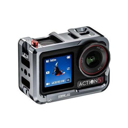 Marco adaptador de expansión de jaula de metal STARTRC con zapata fría para DJI Osmo Action 5 (gris)