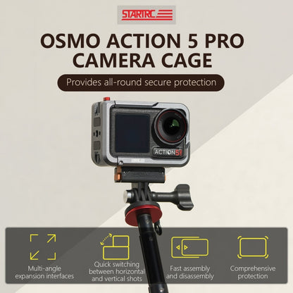 Marco adaptador de expansión de jaula de metal STARTRC con zapata fría para DJI Osmo Action 5 (gris) — imagen 2