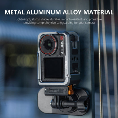 Marco adaptador de expansión de jaula de metal STARTRC con zapata fría para DJI Osmo Action 5 (gris) — imagen 3