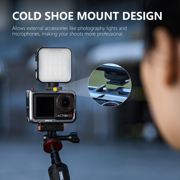 Marco adaptador de expansión de jaula de metal STARTRC con zapata fría para DJI Osmo Action 5 (gris) — imagen 6