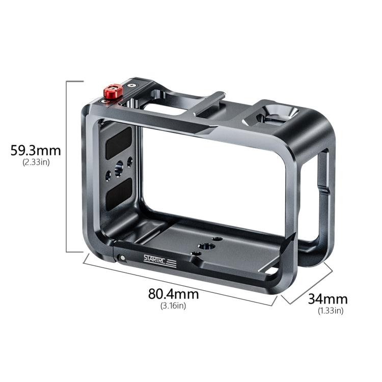Marco adaptador de expansión de jaula de metal STARTRC con zapata fría para DJI Osmo Action 5 (gris) — imagen 7
