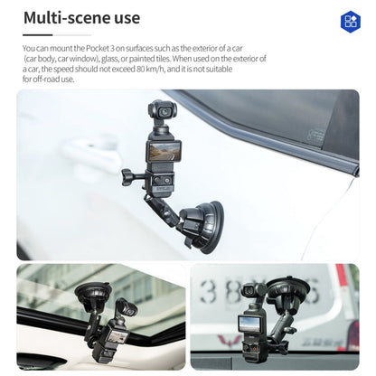 Soporte adaptador de expansión con ventosa STARTRC para DJI Osmo Pocket 3 (negro) — imagen 6
