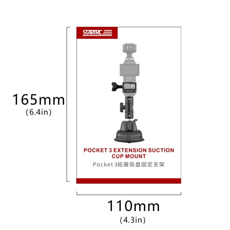Soporte adaptador de expansión con ventosa STARTRC para DJI Osmo Pocket 3 (negro) — imagen 10