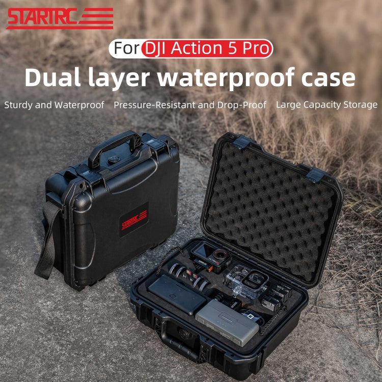 Estuche de almacenamiento tipo estuche de doble capa EVA ABS resistente al agua STARTRC para DJI Osmo Action 5 (negro) — ima…