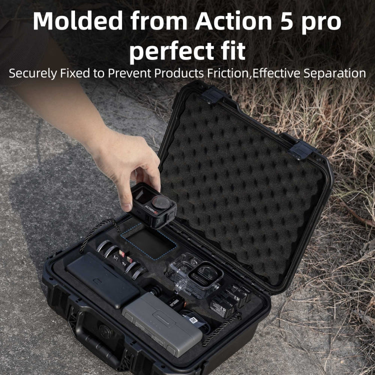 Estuche de almacenamiento tipo estuche de doble capa EVA ABS resistente al agua STARTRC para DJI Osmo Action 5 (negro) — ima…