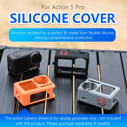 Estuche protector de silicona STARTRC con cubierta para lente para DJI Osmo Action 5 (negro) — imagen 2