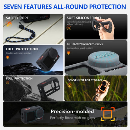 Estuche protector de silicona STARTRC con cubierta para lente para DJI Osmo Action 5 (naranja) — imagen 3