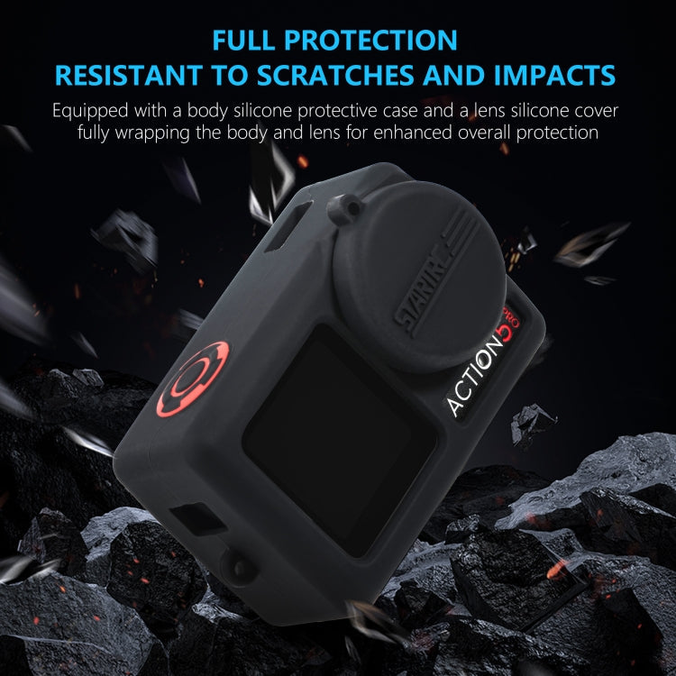 Estuche protector de silicona STARTRC con cubierta para lente para DJI Osmo Action 5 (naranja) — imagen 5