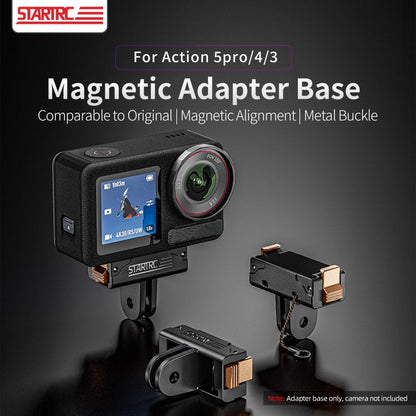 Soporte de extensión Adaptador rápido de plástico STARTRC, magnético para DJI Osmo Action 5 (negro) — imagen 4