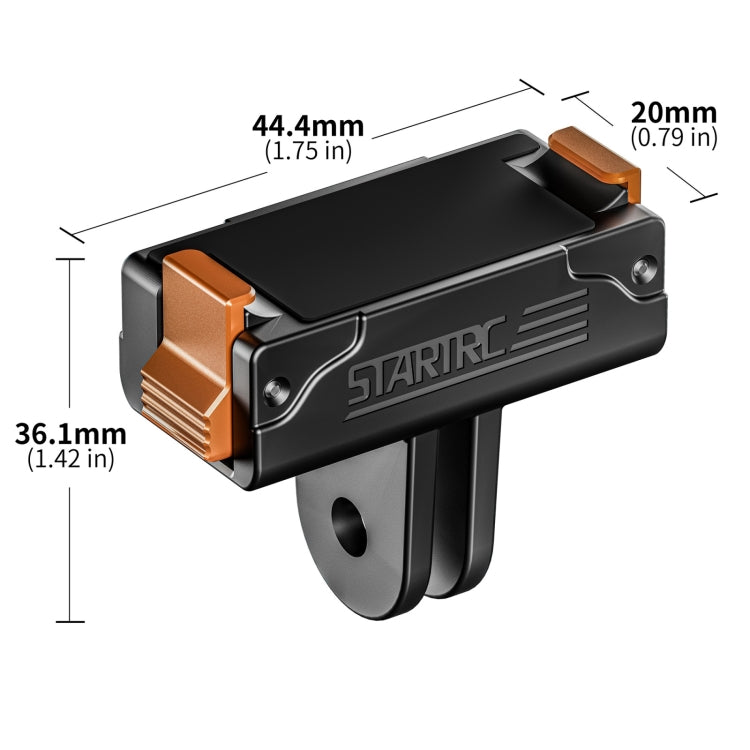 Soporte de extensión Adaptador rápido de plástico STARTRC, magnético para DJI Osmo Action 5 (negro) — imagen 9