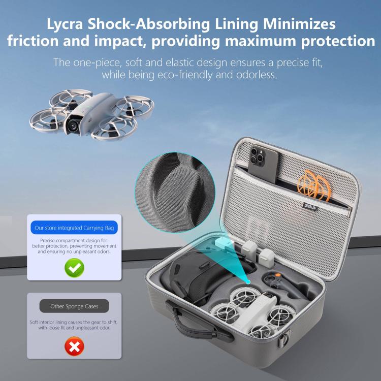 Bolso de mano de PU para guardar el hombro mejorado para DJI Neo (gris) — imagen 7