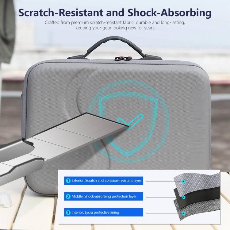 Bolso de mano de PU para guardar el hombro mejorado para DJI Neo (gris) — imagen 9