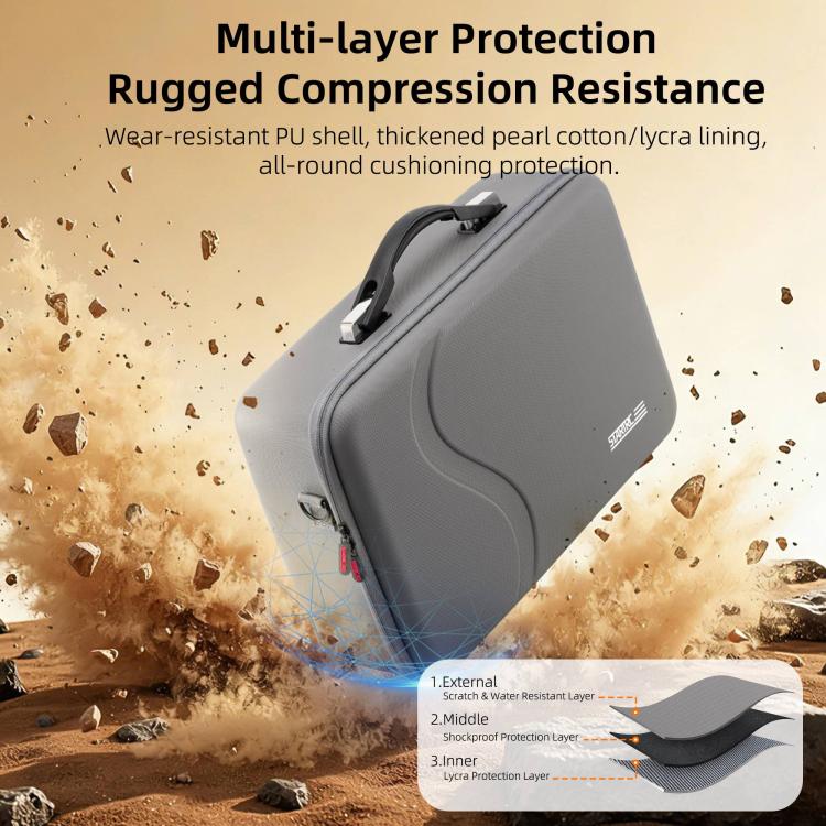 Bolsa de almacenamiento portátil de PU, para hombro o mano, con sensor de movimiento, para kit de vuelo para DJI Avata (gris…