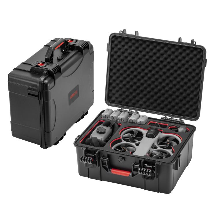 Estuche portátil impermeable con sensor de movimiento, caja de almacenamiento para kit de vuelo para DJI Avata (negra)