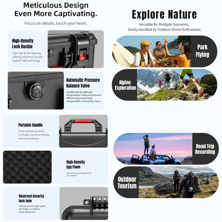 Estuche portátil impermeable con sensor de movimiento, caja de almacenamiento para kit de vuelo para DJI Avata (negra) — ima…