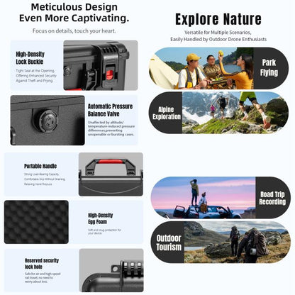 Estuche portátil impermeable con sensor de movimiento, caja de almacenamiento para kit de vuelo para DJI Avata (negra) — ima…