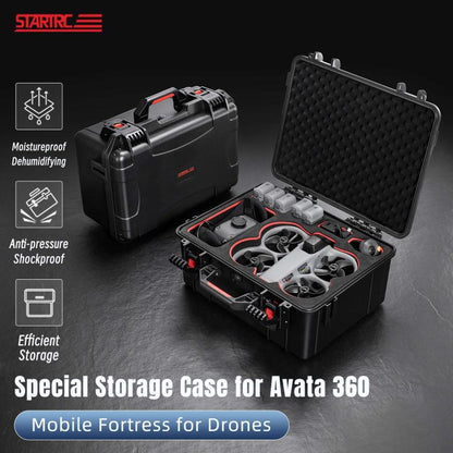 Estuche portátil impermeable con sensor de movimiento, caja de almacenamiento para kit de vuelo para DJI Avata (negra) — ima…