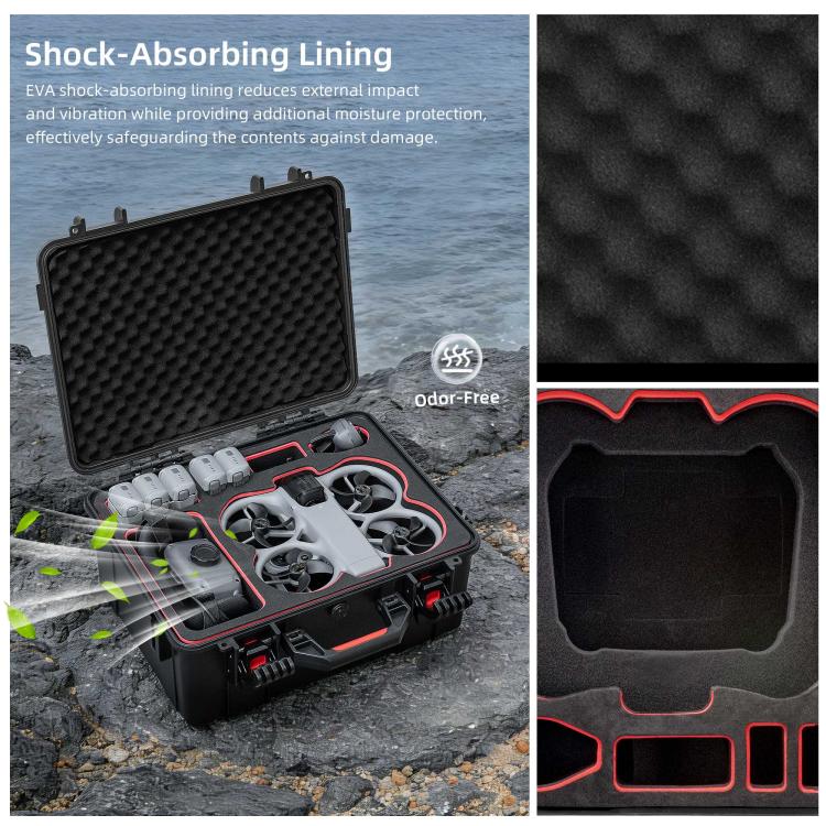Estuche portátil impermeable con sensor de movimiento, caja de almacenamiento para kit de vuelo para DJI Avata (negra) — ima…