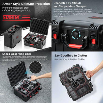 Estuche portátil impermeable con sensor de movimiento, caja de almacenamiento para kit de vuelo para DJI Avata (negra) — ima…