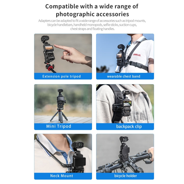 Soporte STARTRC adaptador de expansión de montaje fijo multifuncional para DJI Osmo Pocket 3 (negro) — imagen 3