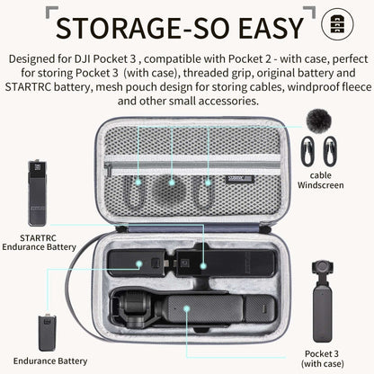 Estuche de transporte STARTRC portátil Bolsa de almacenamiento corporal para DJI Osmo Pocket 3 (gris) — imagen 3