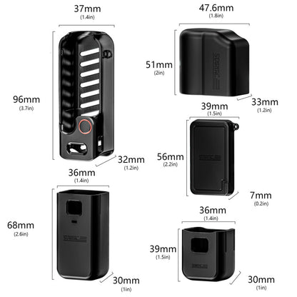 Lente STARTRC 5 en 1 Cuerpo Mango Pantalla Funda de silicona TPU para DJI Osmo Pocket 3 (Negro) — imagen 9