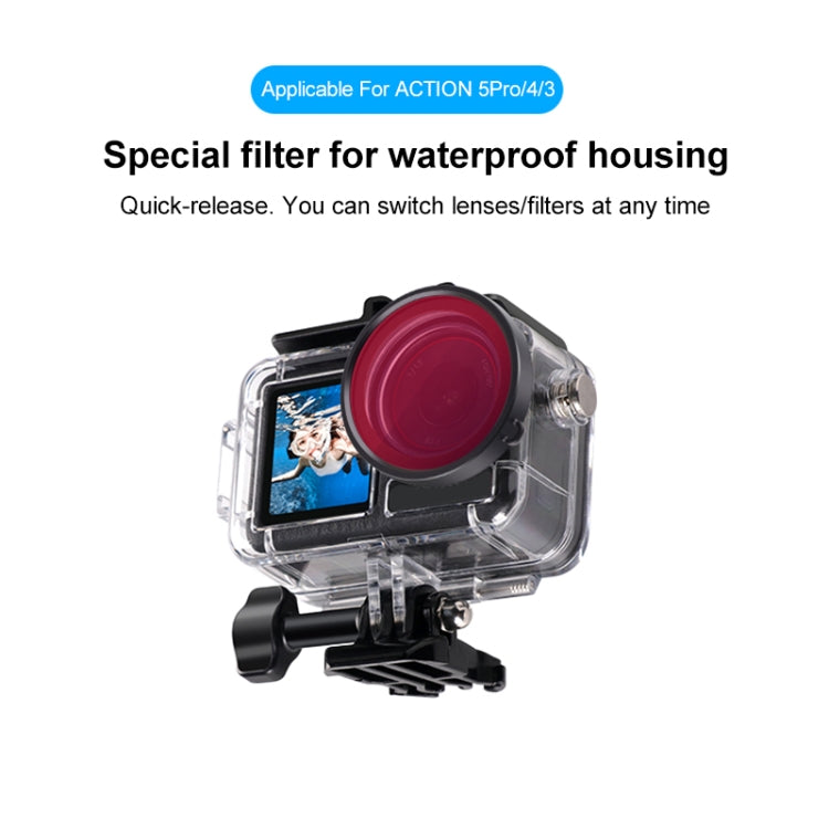 Filtro de lente de color para buceo con carcasa para DJI Osmo Action 5 (rojo) — imagen 3