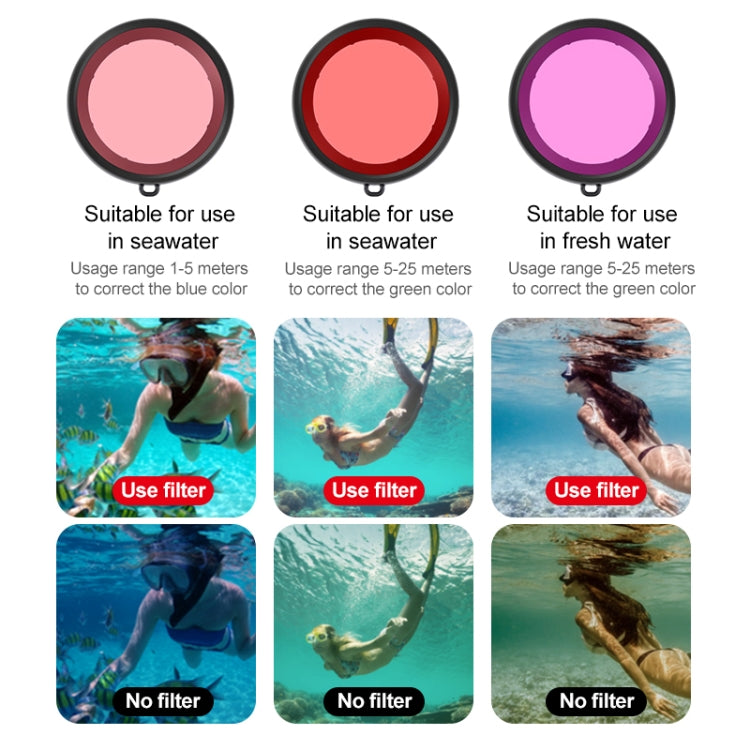 Filtro de lente de color para buceo con carcasa para DJI Osmo Action 5 (rojo) — imagen 4