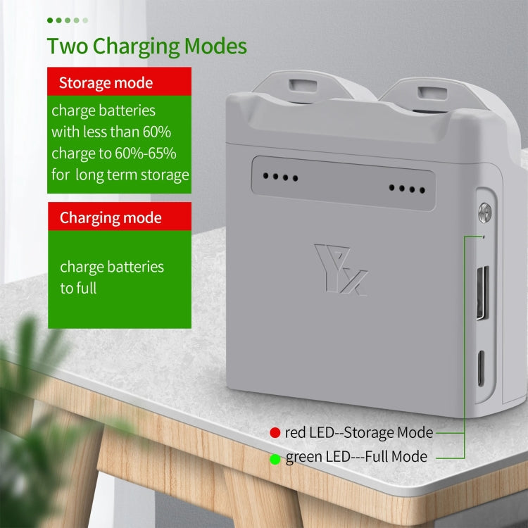 Batería de 2 Cargador de canales, administrador de carga de batería para DJI Neo (gris) — imagen 4