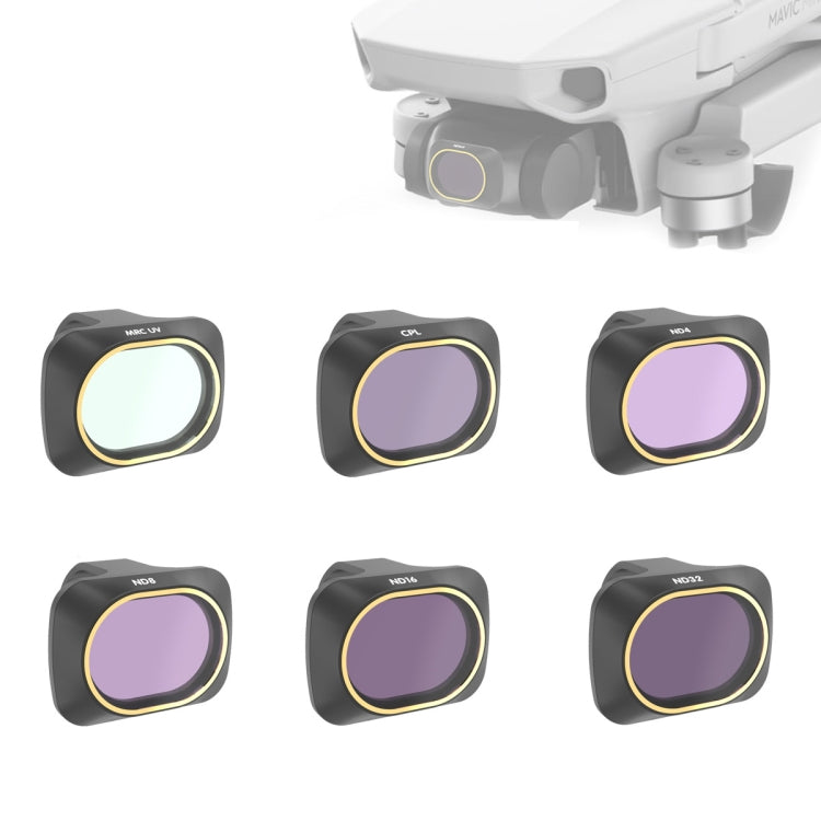 Filtro de lente JSR Dron 6 en 1 UV + CPL + ND4 + ND8 + ND16 + ND32 para DJI Mavic Mini