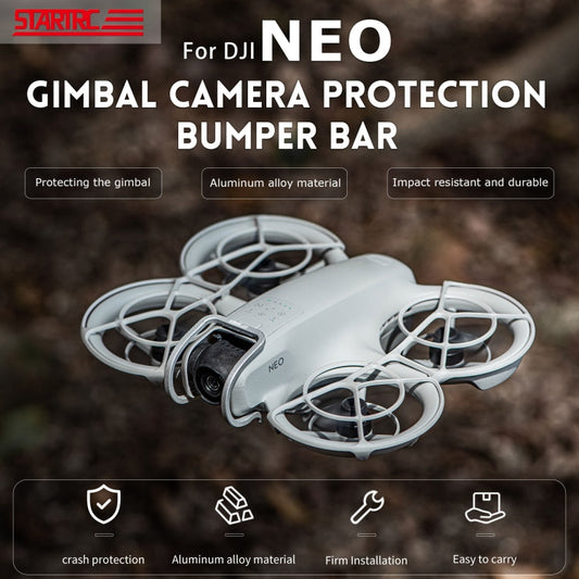 Lente de cardán Parachoques protector de aleación de aluminio anticolisión para STARTRC para DJI Neo (plateado) — imagen 2