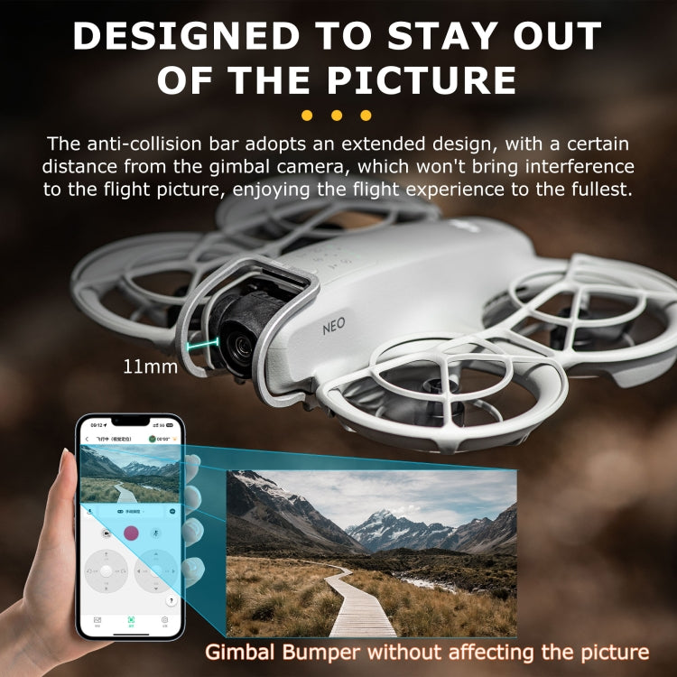 Lente de cardán Parachoques protector de aleación de aluminio anticolisión para STARTRC para DJI Neo (plateado) — imagen 4