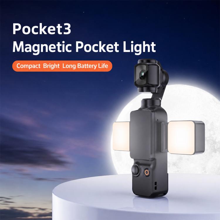 Luz de relleno magnética portátil Desiontal PM02 de doble luz (negra) para DJI Osmo Pocket 3 — imagen 2