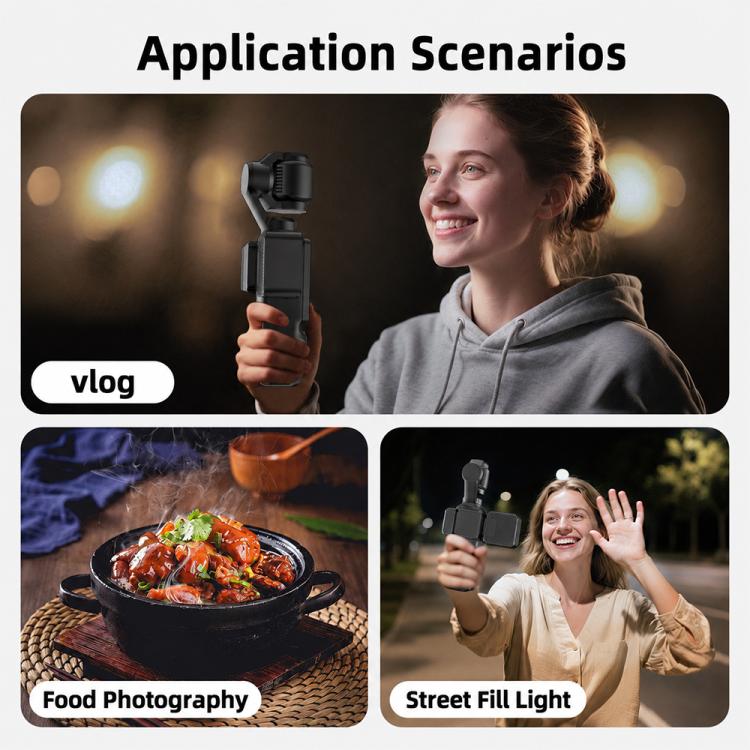 Luz de relleno magnética portátil Desiontal PM02 de doble luz (negra) para DJI Osmo Pocket 3 — imagen 7