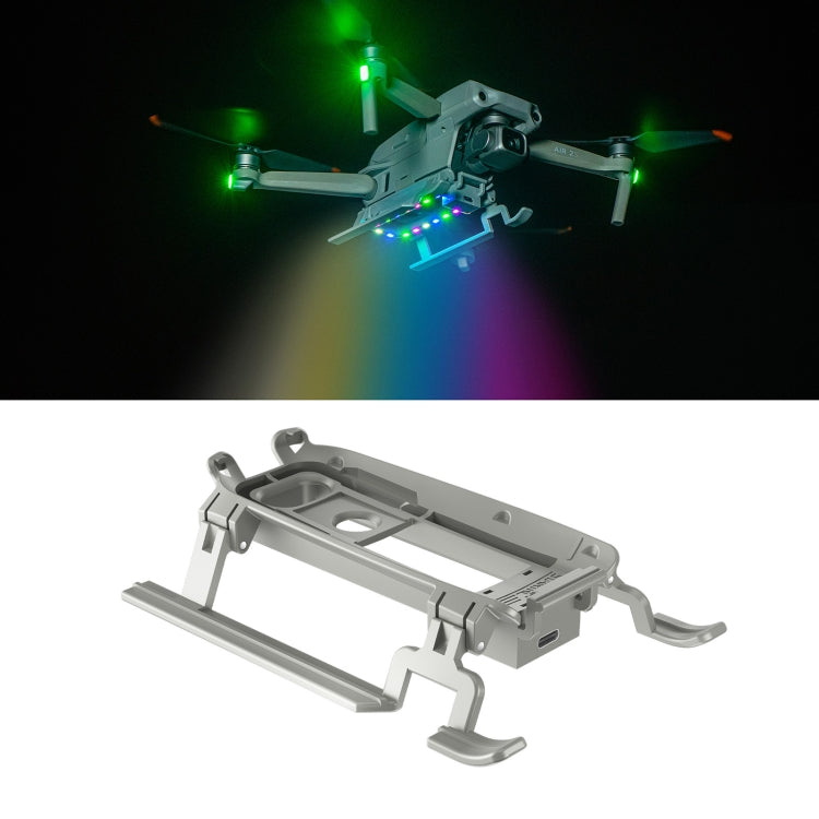 STARTRC Luz LED Plegable Anti-caída Bastidor de Entrenamiento de Tren de Aterrizaje Elevado para DJI Air 2S (Gris)